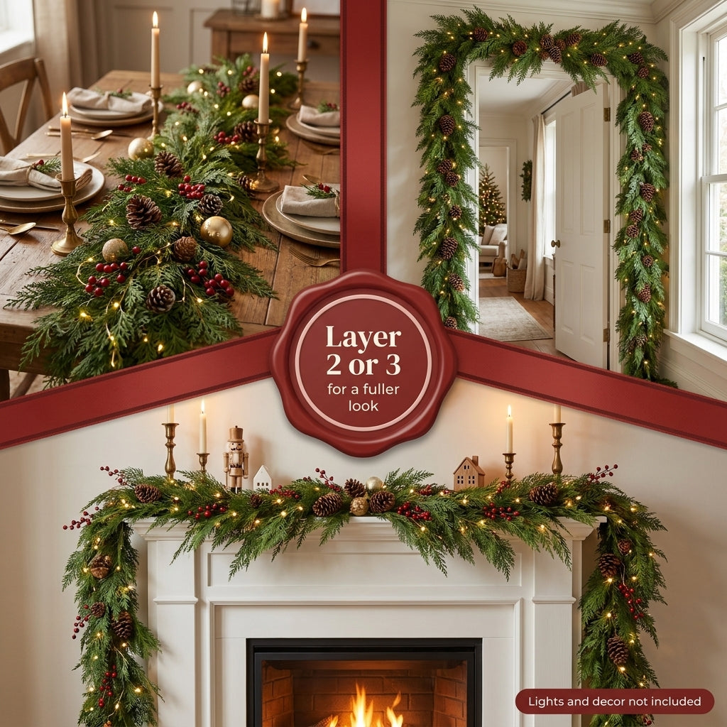 6ft Artificial cedar garland