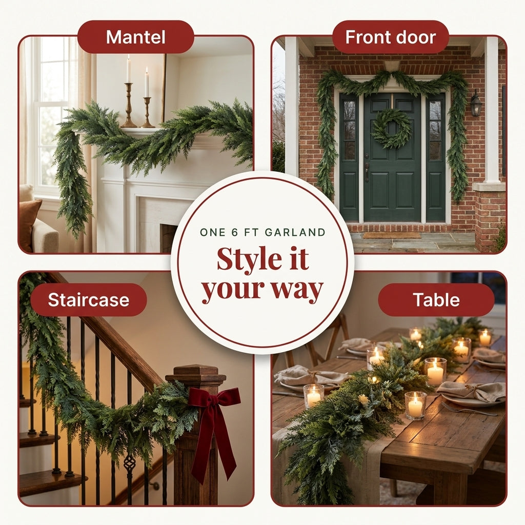 6ft Artificial cedar garland